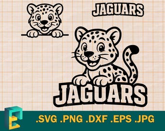 Jaguars Team SVG - Cricut, Silhouette Cut File | Little Jaguars Kids Team | Jaguars Sport Team School Mascot | Peeking Jaguar svg, png, eps