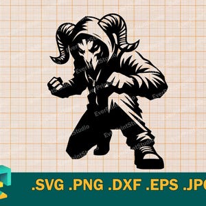 Ram SVG - Cricut, Silhouette | Vector Angry Ram Cut File | Download Urban Ram Fighter Template for Cutting svg, png, eps, dxf