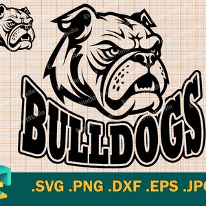 Bulldogs SVG - Cricut, Silhouette | Football Team Logo, Bulldogs Team T-shirt Design, Bulldogs Baseball Sports Team, SVG Cut Files, png, eps