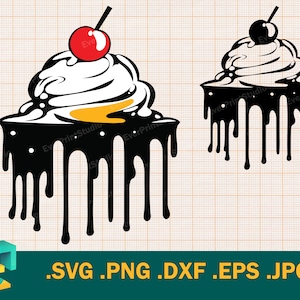 Ice Cream Cake SVG - Design for Cricut & Silhouette,  Cookie, Candy Cake svg, png, Dripping Cake Cut File  layered svg, cricut, Jpg Png, Eps