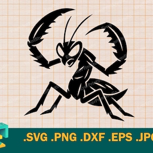 Mantis svg - Cricut, Silhouette Cut File | Vector Praying Mantis Design  | Download Printable Mantis  Clipart Logo svg, png, eps, dxf