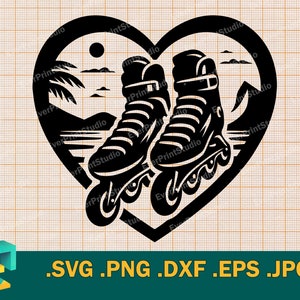 Rollerblades SVG - Cricut, Silhouette | Vector Roller Blades svg Cut File | Inline Skates svg | Inline rollers, Roller skates png, eps, dxf