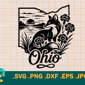 Ohio SVG - Cricut, Silhouette | Vector Fox Ohio State USA Cut file | Download State of Ohio USA Template for Cutting svg, png, eps, dxf