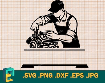 Car Mechanic SVG - Cricut, Silhouette | Vector Engine Mechanic, Auto Mechanic,  Car Mechanic, Motor Mechanic Car Repair svg . png, eps, dxf