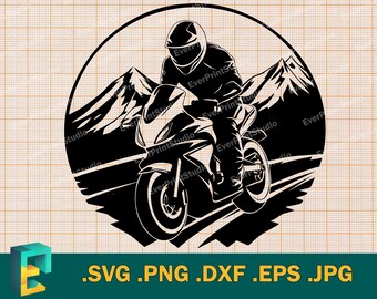 Biker SVG - Cricut, Silhouette | Vector Motorcycle Cut File, Biker Svg, Motor Bike Cutting File Download Biker Logo, svg, png, eps, dxf