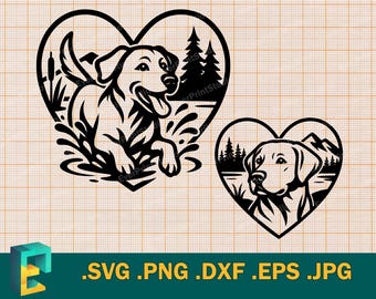 Labrador Retriever SVG - Cricut, Silhouette | Vector Labrador Retriever Cut File | Cute Dog - Labrador Retriever svg, png, eps, dxf
