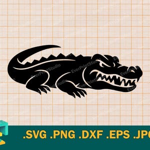 Krokodil SVG - Cricut, Silhouette | Vektor-Alligator-Schnittdatei | Download Gator Plotterdatei, Krokodil Vorlage zum Schneiden png, eps, dxf