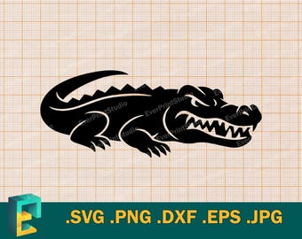 Crocodile SVG - Cricut, Silhouette | Vector Alligator Cut File | Download Gator Cutting File,  Crocodile Template for Cutting png, eps, dxf