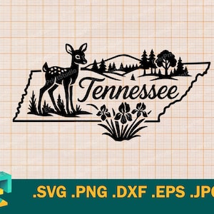 Tennessee SVG: Cricut, silhouet | Vector Tennessee State VS gesneden bestand | Sjabloon voor snijden downloaden: svg, png, eps, dxf