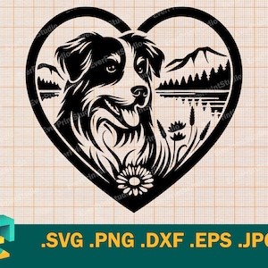 Australian Shepherd Dog SVG - Cricut, silhouet | Vector knippen Aussie Shepherd SVG-bestand, Australian Sheepdog, Aussie hond svg, png, eps, dxf