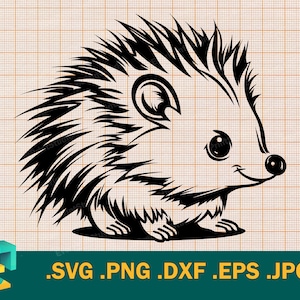 Baby Hedgehog SVG - Cricut, modelo de silhueta | Vector Cute Hedgehog SVG Cut File Baixar arquivo de corte Clipart, svg, png, eps, dxf