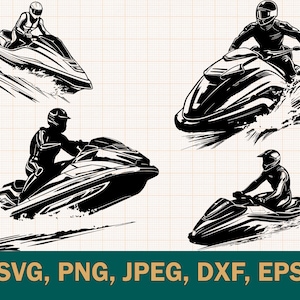 Jet Ski Bundle Svg, Jet-Ski Clipart | Speed Boats, Wave Runner Png, Svg Cut File, Vector, Dxf, Eps |  Printable & Instant Download
