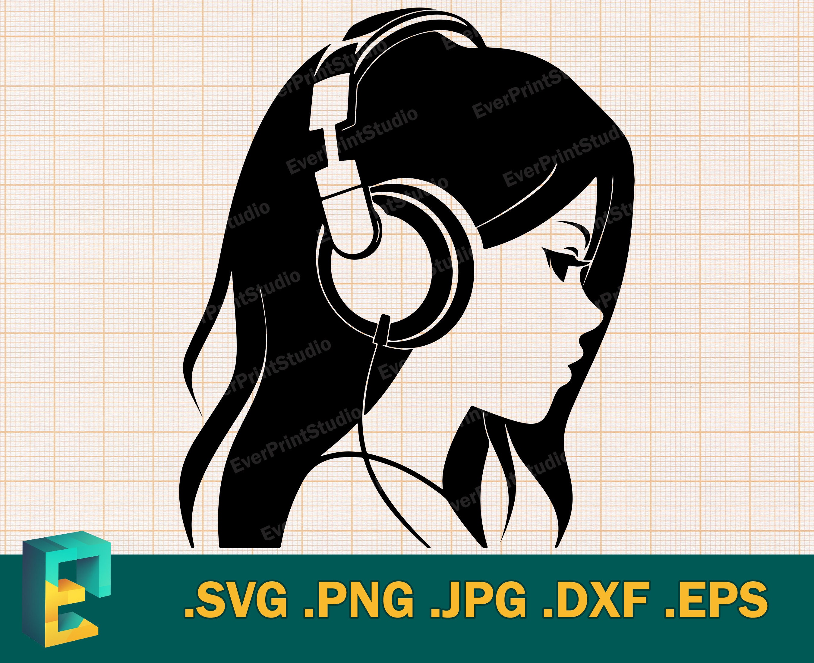 Headphones SVG - Girl With Headphones Unique Design for