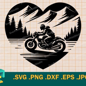 Motorcyclist SVG - Cricut, Silhouette | Vector Biker SVG Cut file | Download Biker, Motorbike Rider Template for Cutting svg, png, eps, dxf