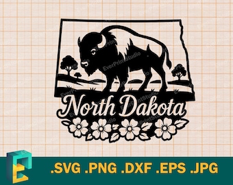 North Dakota State USA SVG - Cricut, Silhouette | Vector State of North Dakota Cut file | Download Template for Cutting svg, png, eps, dxf