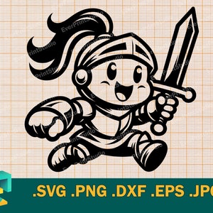 Baby Knight SVG - Cricut, Silhouette | Vector Medieval Cute Baby Knight SVG Cut file | Downloadable Printable Knight svg, png, eps, dxf