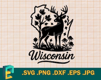 Wisconsin SVG - Cricut, Arquivo de Corte Silhouette | Eu Amo Wisconsin, EUA SVG | Baixe o Modelo do Estado de Wisconsin para Corte SVG, PNG, EPS, DXF