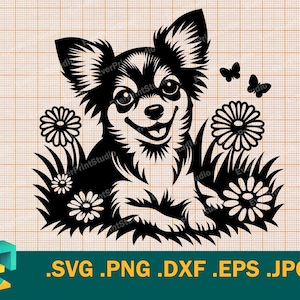 Cute Chihuahua SVG - Cricut, Silhouette | Vector Puppy Chihuahua SVG Template for Cutting Machines Download svg, png, eps, dxf