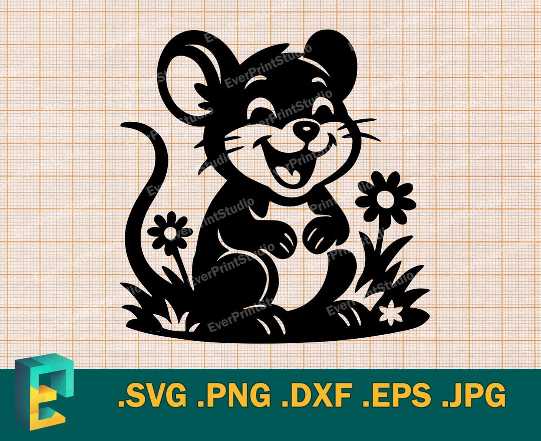 Cute Mouse SVG - Cricut, Silhouette | Happy Mouse Cut File for Cricut ...