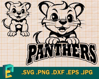Cute Panthers Svg - Cricut & Silhouette Cut file | Kids Sport Team shirt spirit, baby panthers team | Football School Mascot Download