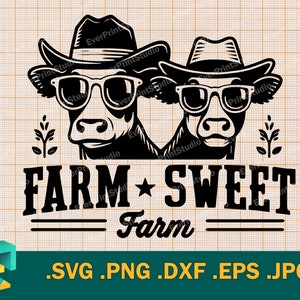 Svg ferme - Cricut, Silhouette |  Pays Ferme Logo Vectoriel SVG | Basse-cour, modèle d'affiche de ferme à découper Télécharger svg, png, eps, dxf