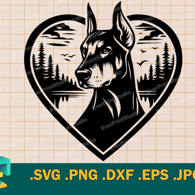 Doberman Silhouette - Etsy