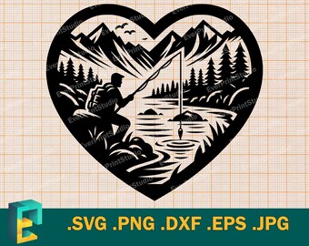 釣り SVG - Cricut、シルエット | ベクター釣りカットファイル | 漁師 SVG をダウンロード | 釣りカット用テンプレート svg、png、eps、dxf