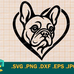 Französische Bulldogge SVG - Cricut, Silhouette | Niedliche Bulldogge Pup Schnittdatei | Französische Bulldogge Welpen SVG Schneidedatei, png, eps, dxf