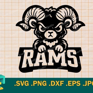 Rams SVG - Cricut, Silhueta | Espírito de camisa SVG da equipe esportiva Little Rams Kids, mascote fofa da equipe Baby Rams, futebol svg, png, eps, dxf