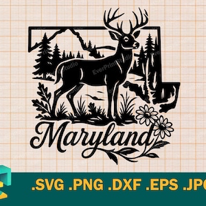 Maryland SVG - Cricut, Silhouette | Vector Maryland State USA Cut file. Maryland US Template for Cutting Download svg, png, eps, dxf