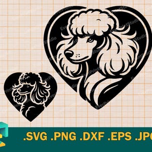 Cute Poodle SVG - Cricut, Silhouette | Filhote de cachorro Poodle Toy SVG, Modelo de Cachorro Poodle Miniatura para Máquinas de Corte svg, png, eps, dxf