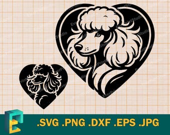 Cute Poodle SVG - Cricut, Silhouette | Vector Toy Poodle puppy SVG, Miniature Poodle Dog Template for Cutting Machines  svg, png, eps, dxf