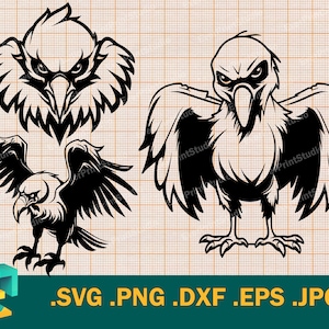 Vulture SVG Bundle - Cricut and Silhouette | Eagle SVG cut file for Cricut |  Download Vulture Cut File | Clipart Vulture svg, png, eps, dxf