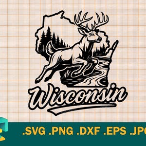 Wisconsin SVG - Cricut, Silhouette Cut File |  State of Wisconsin USA SVG | Download Wisconsin Deer Template for Cutting svg, png, eps, dxf