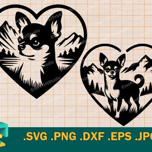 Chihuahua SVG - Cricut, Silhouette | Vector Cute Chihuahua Dog SVG Template for Cutting Machines Download svg, png, eps, dxf