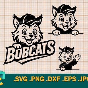 Bobcats SVG - Cricut, Silhouette | Cute Bobcats Team Mascot, Lynx Vector.  Little Bobcats Kids Team Logo svg, png, eps, dxf