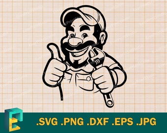 Plumber SVG - Cricut, Silhouette | Vector Funny Plumber Cut File for Crafters | Download Plumbing Graphic, Plumber Clipart, Digital Art Logo