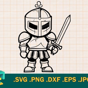 Ritter SVG - Cricut, Silhouette |  Künstlerische Design-Vektorgrafik-niedliche Ritter-Schnitt-Datei | Download Druckbares Ritter Plotterdatei Clip Art Logo, png