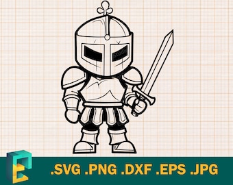 Knight SVG - Cricut, Silhouette |  Artistic Design Vector Cute Knight Cut File | Download Printable Knight Cutting File Clip Art Logo, png