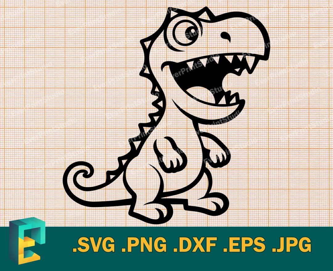 Cute Dinosaur SVG - Cricut, Silhouette | Vector Cute Baby Dinosaur Cut ...