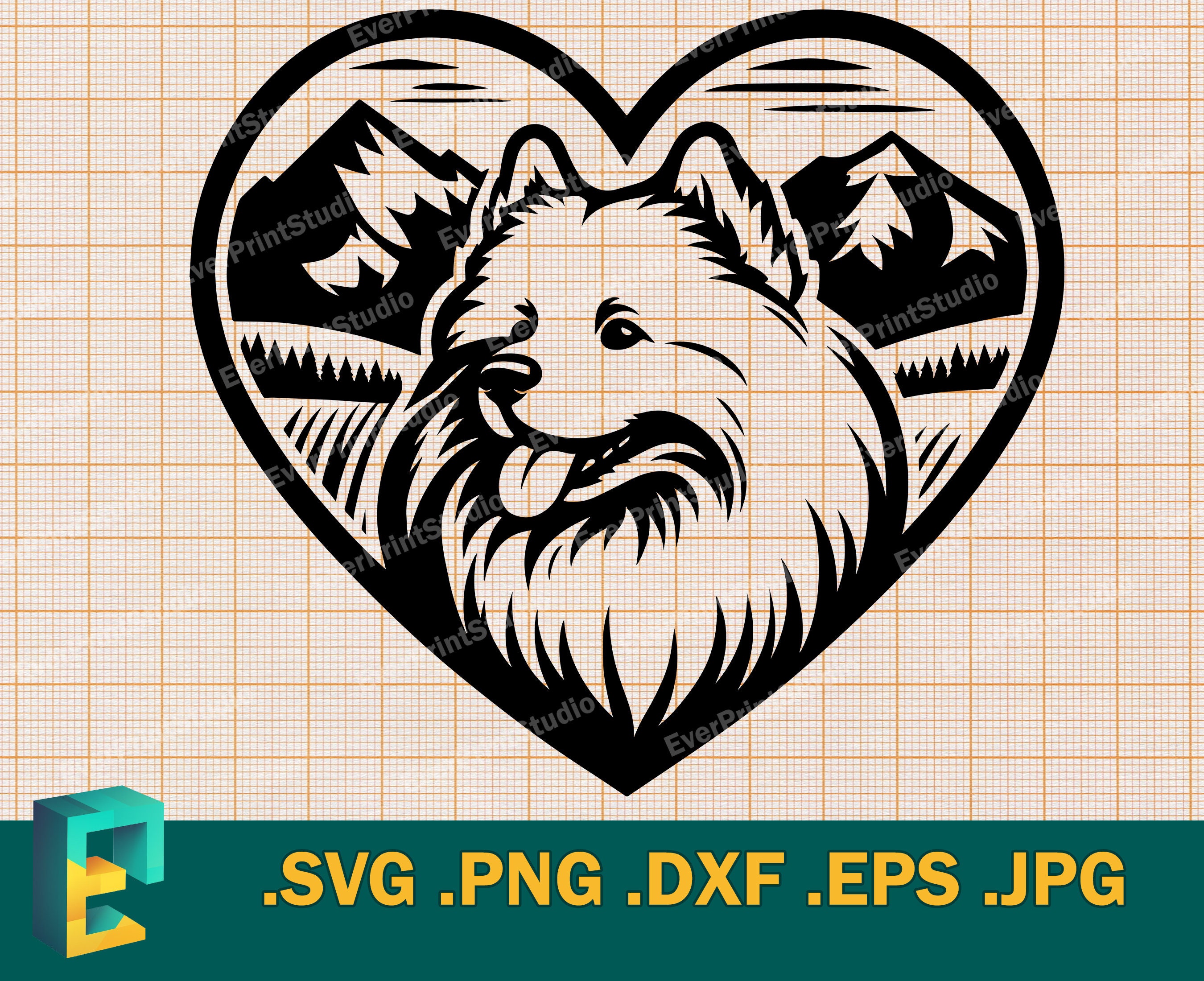 satsuki イラスト white dog Samoyed SVG Cut File for Cricut, Silhouette | Vector Samoyed