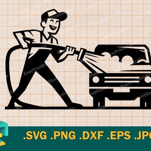 Lavagem de Carro SVG - Cricut, Silhueta | Arquivo de corte SVG de limpeza de carro vetorial | Baixe Auto Wash para impressão, Detalhamento de carro svg, png, eps, dxf