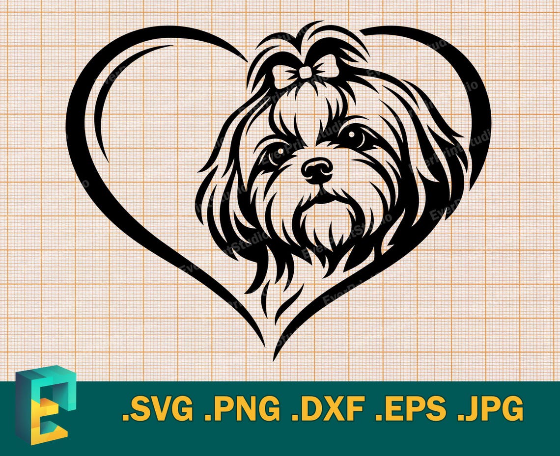 Shih Tzu SVG - Cricut, Silhouette | Vector Cute Shih Tzu Dog Cut File ...