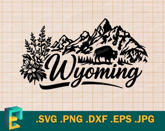 Wyoming SVG - Cricut, Silhouette / File di taglio vettoriale dello stato del Wyoming in formato SVG / Scarica il modello del Wyoming per il taglio in formato svg, png, eps, dxf