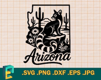Arizona SVG - Cricut, Silhouette | Vector Arizona State USA Cut file. Arizona US Template for Cutting Download svg, png, eps, dxf