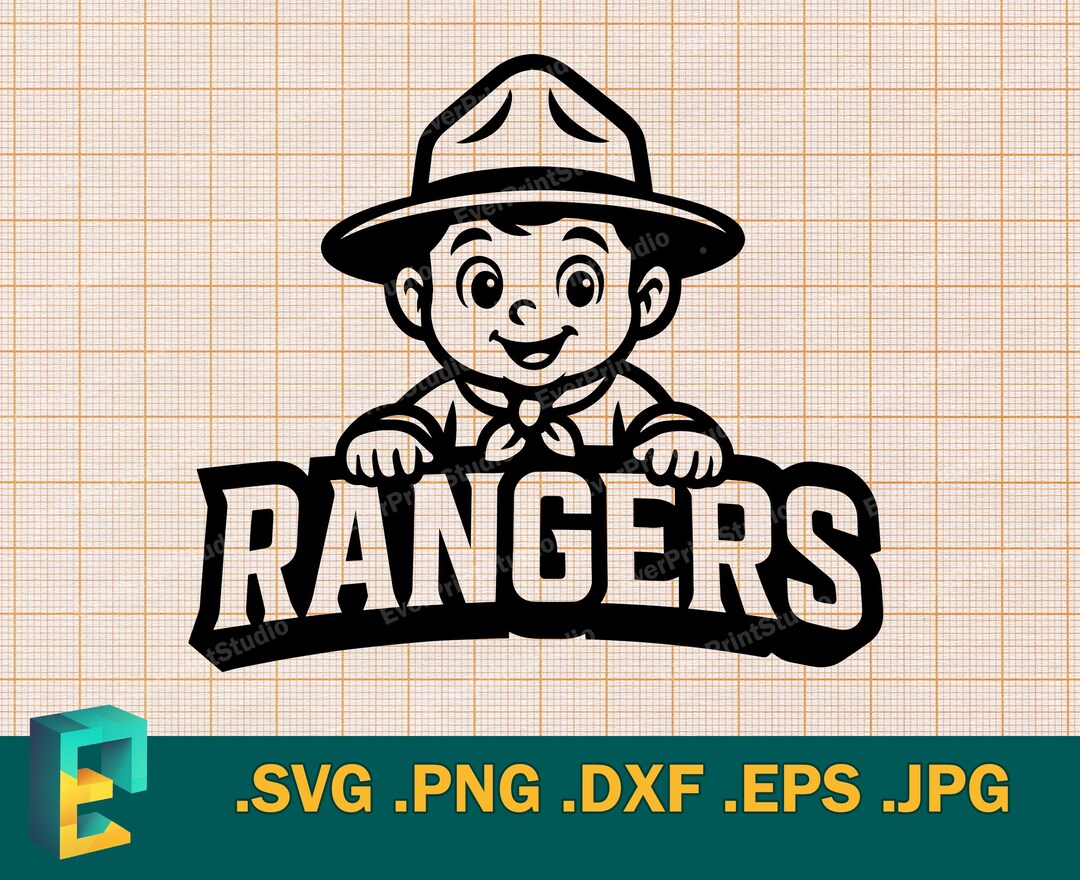 Little Ranger Pattern Rangers SVG - Cricut & Silhouette | Little Rangers Kids Sport Team Logo ...