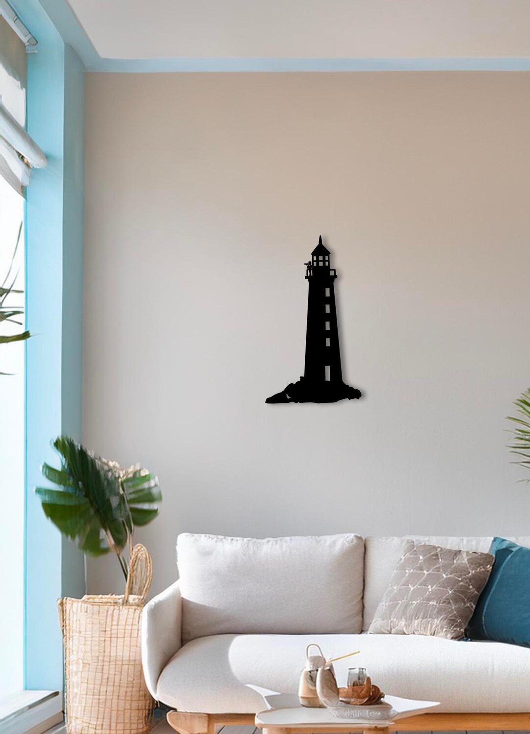 The Lighthouse and Its Keeper - Powder-coated Metal Wall Decoration - Etsy