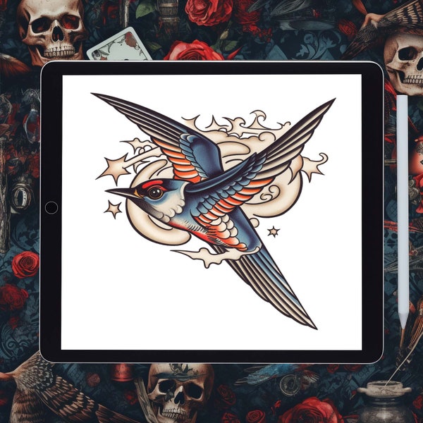 Oldschool Bird Tattoo Design: A Traditional Tattoo Art for Classic Ink Lovers