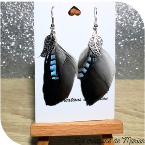 Natural feather earrings - women&#39;s gift