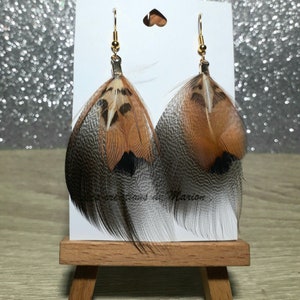 Natural feather earrings - original and elegant women&#39;s gift